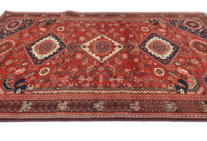 Semi-Antique Wool Oriental Rug 5'9X8'3Tribal Farmhouse Boho Foyer Carpet