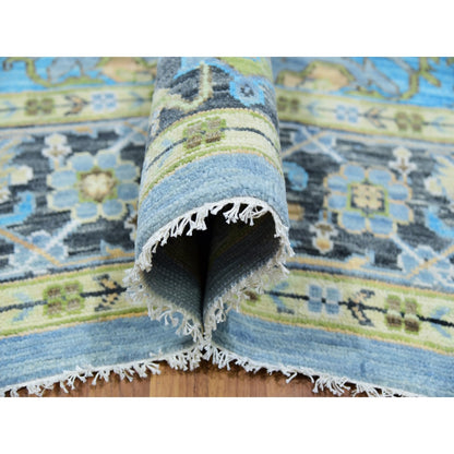 10'2"X14'3" Dawn Blue Heris Fabuloso Central Medallion Hand Knotted Rug