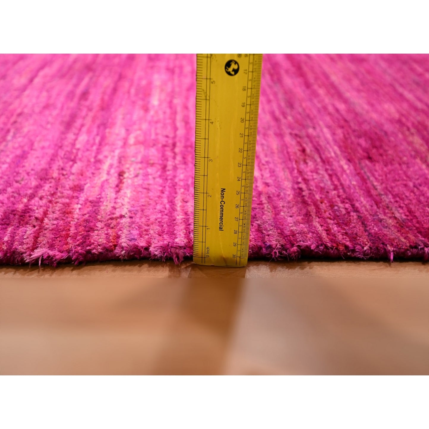 2'X3' Hot Pink Plain Solid Design Pure Sari Silk Hand Knotted Mat Rug