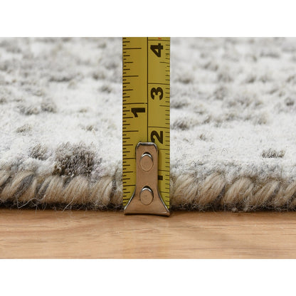 2'7"X17'7" Gray Hand Knotted Wool And Silk Zoroastrian Design Runner Rug