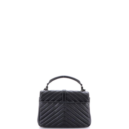 Saint Laurent Classic Monogram College Bag Matelasse Chevron Leather Medium