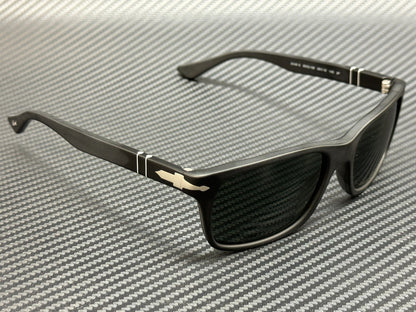 PERSOL PO3048S 900058 Matte Black Rectangle Polarized Men's 58 mm Sunglasses