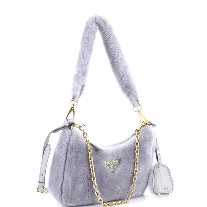 Prada Re-Edition Shoulder Bag Shearling Mini