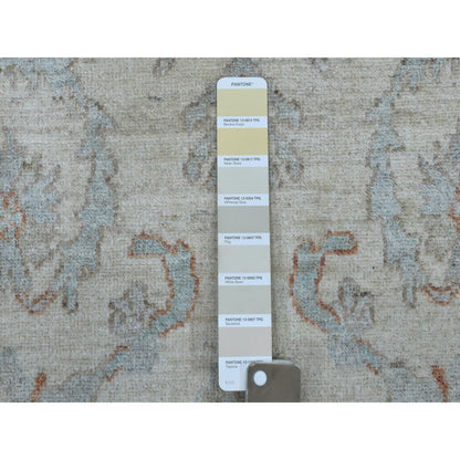 6'X8'10" White Wash Peshawar Pure Wool Hand Knotted Oriental Rug