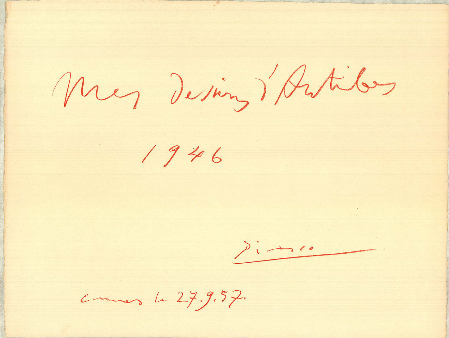 Pablo Picasso Mes Dessins D'Antibes (Cover Only) " Lithograph Cu