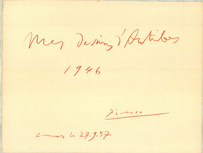 Pablo Picasso Mes Dessins D'Antibes (Cover Only) " Lithograph Cu