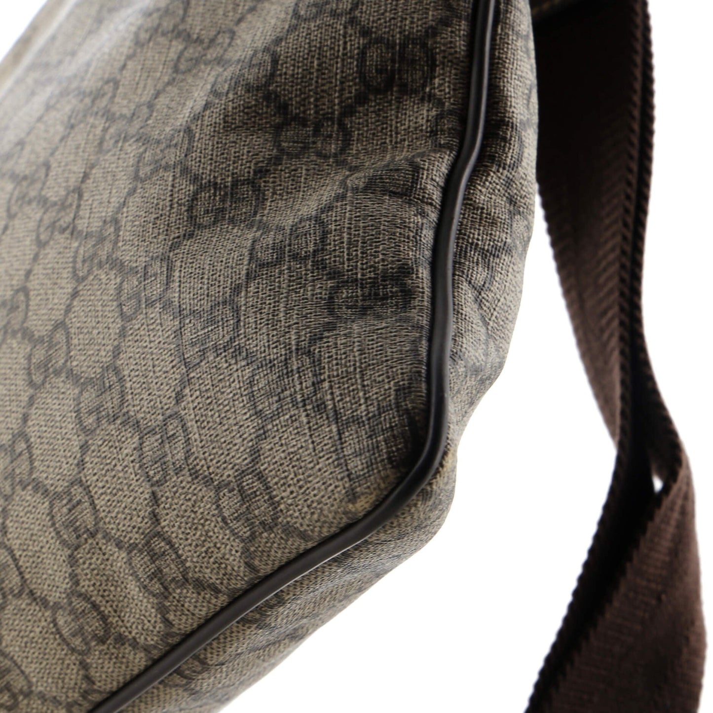 Gucci Zip Top Messenger Bag Gg Coated Canvas Large