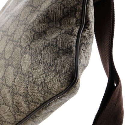 Gucci Zip Top Messenger Bag Gg Coated Canvas Large