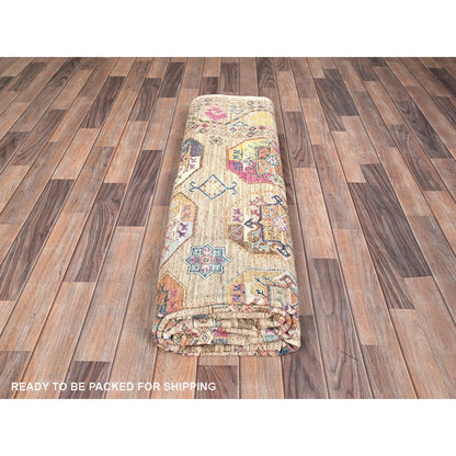 8'X10' Firewood Brown Soft Wool Afghan Ersari Design Hand Knotted Rug