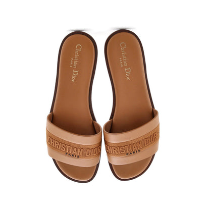 Christian Dior Women'S Dway Flat Sandals Leather