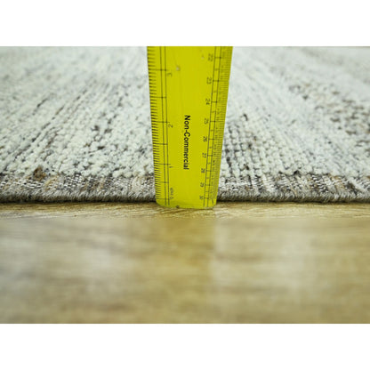 2'7"X7'10" Brown 100% Wool Rug Hand Knotted Oxidized Grass Design Runner