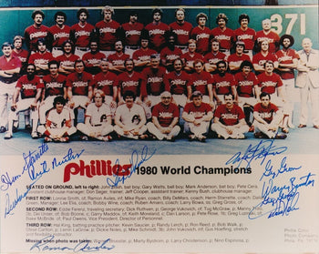1980 Philadelphia World Series Champs Multi-Signed 8X10 Photo Psa/Dna 153498