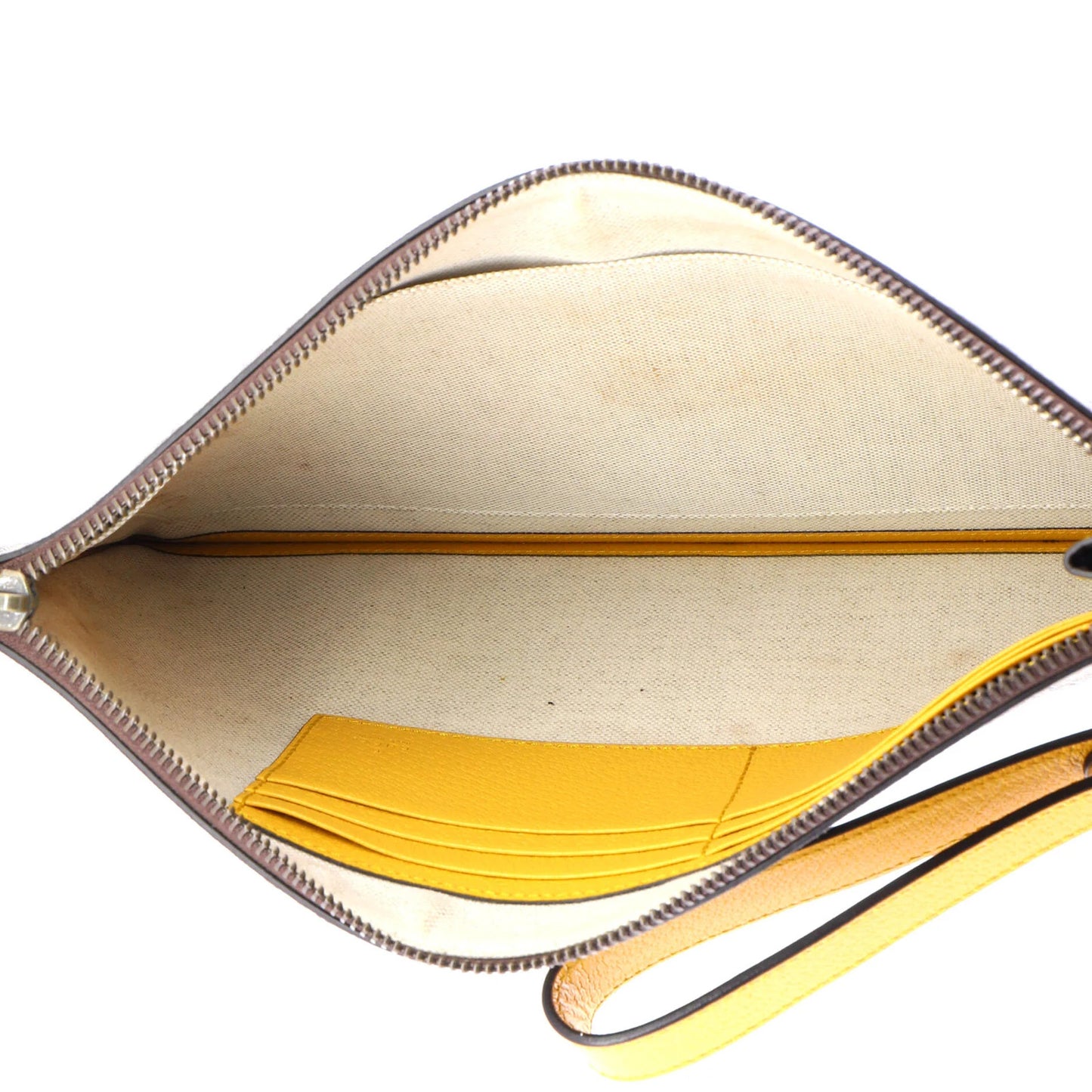 Gucci Neo Vintage Wristlet Pouch Gg Coated Canvas