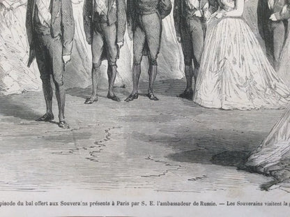 Paris Exposition Universelle 1867 Russian Embassy Ball With Sovereigns Engraving