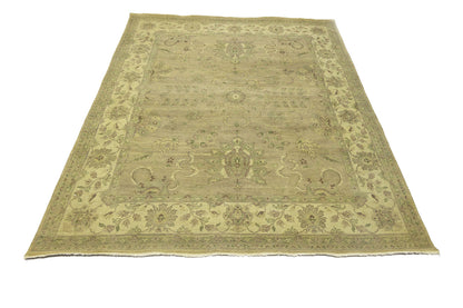 Hand-Knotted Wool Oriental Rug Large Distressed