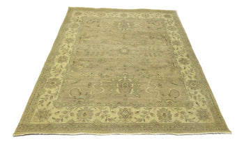 Hand-Knotted Wool Oriental Rug Large Distressed