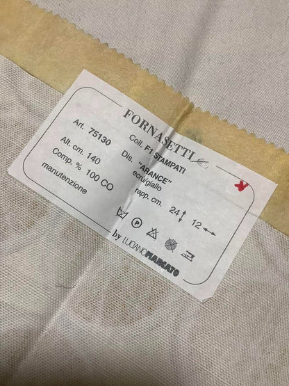 Rare Fornasetti Fabric Samples With Tag Art Swatch F1 Stampati 75130