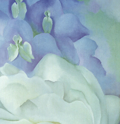 Georgia O'Keeffe White Rose With Larkspur No.2 " Offset Lithograph