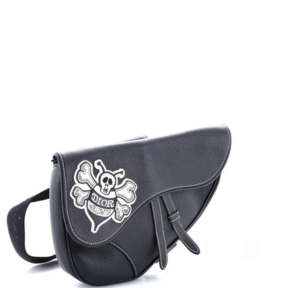 Christian Dior Shawn Stussy Saddle Crossbody Bag Leather With Applique