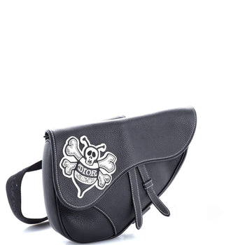 Christian Dior Shawn Stussy Saddle Crossbody Bag Leather With Applique