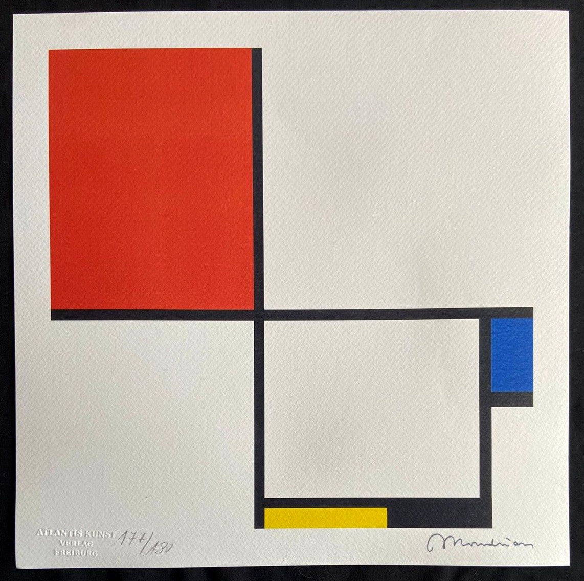 Piet Mondrian Lithograph Certified Numbered Coa