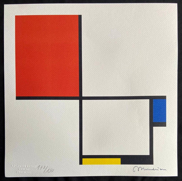 Piet Mondrian Lithograph Certified Numbered Coa