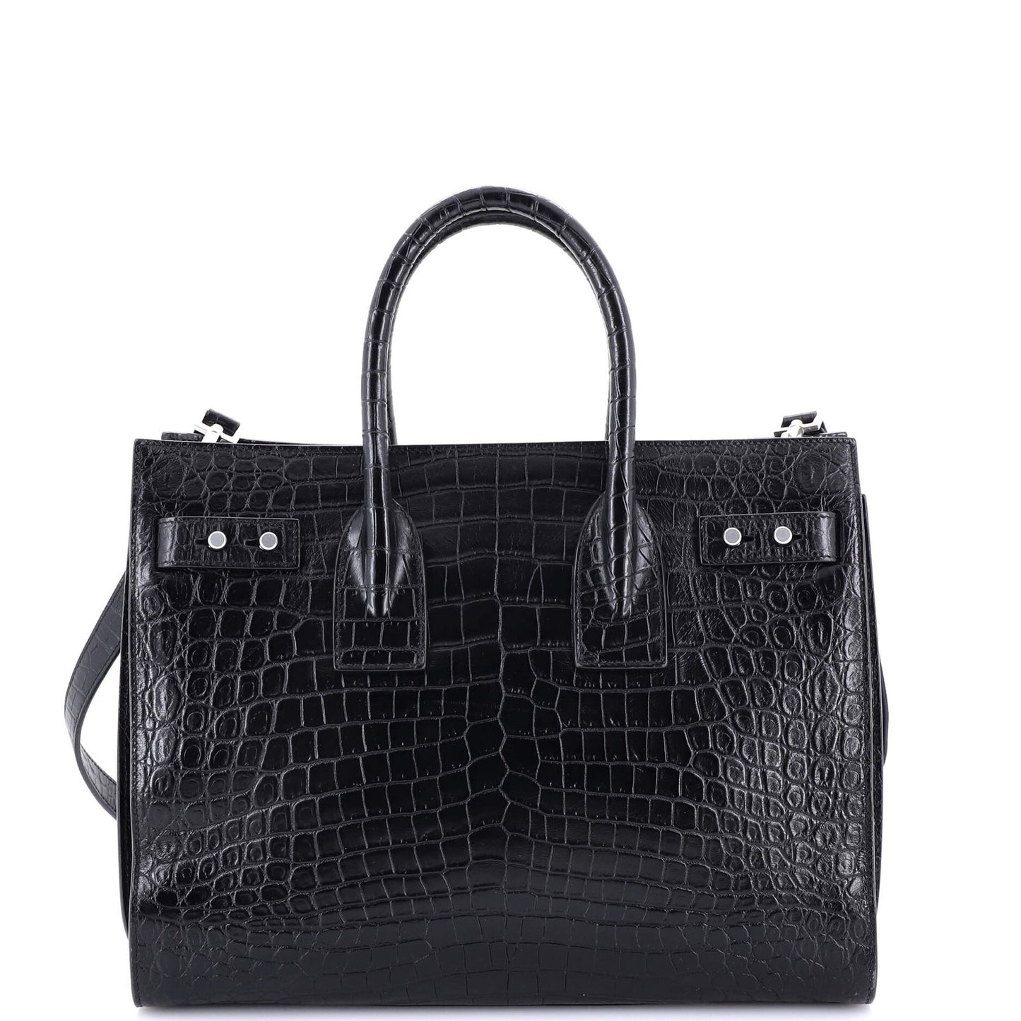 Saint Laurent Sac De Jour Nm Bag Crocodile Embossed Leather Small