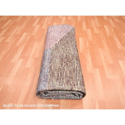 8'X10' Gray Bauhaus And Mid Century Inspired Hand Knotted Modern Wool Rug