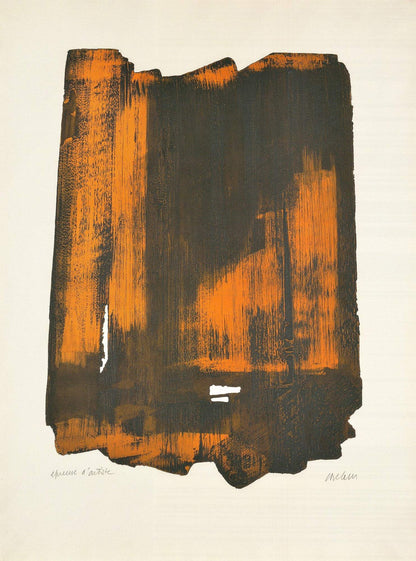 Modernism PIERRE SOULAGES Eau Forte Ink 23.75" x 25.75" Offset Lithograph 2025