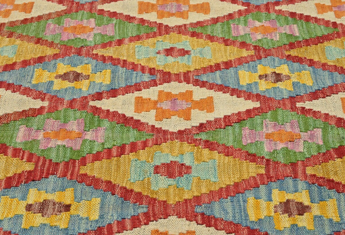Reversible Kilim Oriental Rug Multicolored