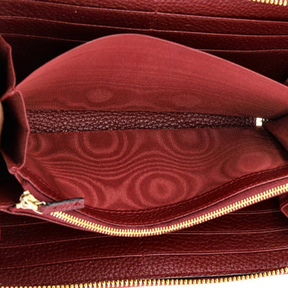 Gucci Gg Marmont Bamboo Zip Around Wallet Leather