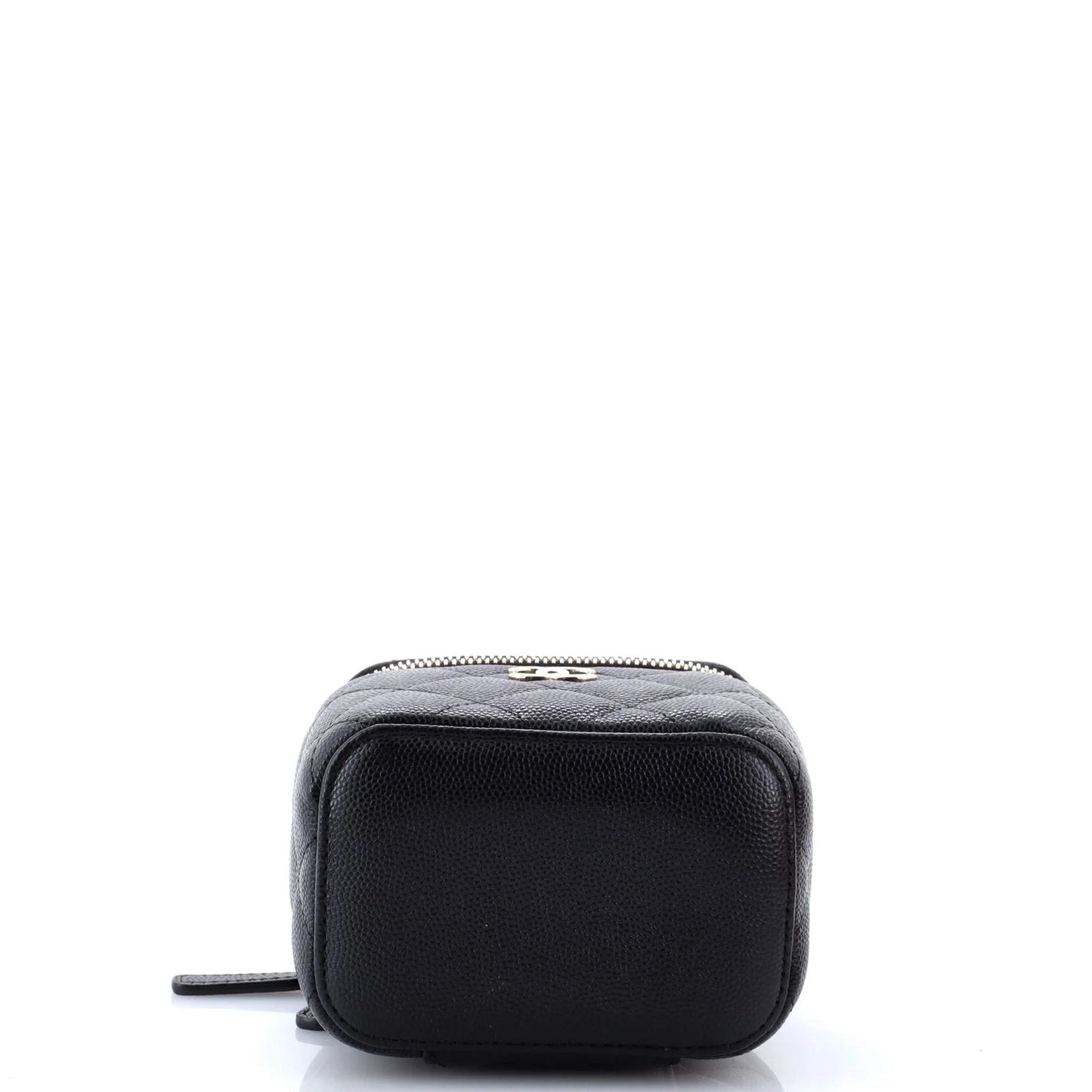 Chanel Classic Pearl Vanity Case With Chain Quilted Caviar Mini