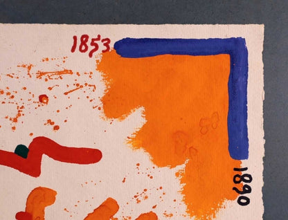 Jan Modoeniec Watercolor "Untitled" Polish Graphic Designer Art Signed Framed