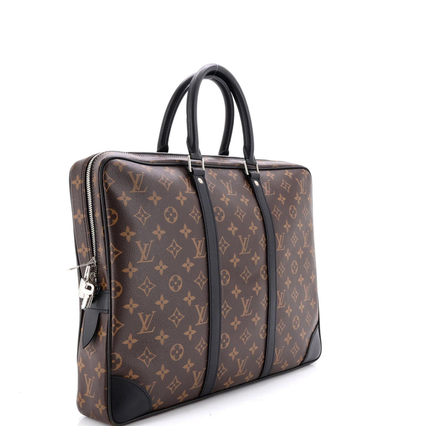 Louis Vuitton Porte-Documents Voyage Bag Macassar Monogram Canvas