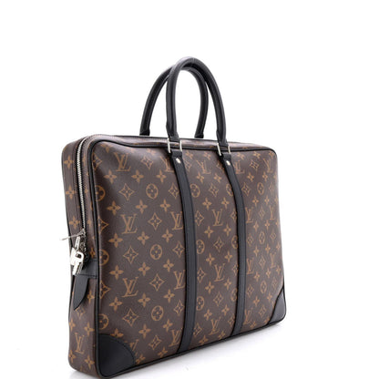 Louis Vuitton Porte-Documents Voyage Bag Macassar Monogram Canvas
