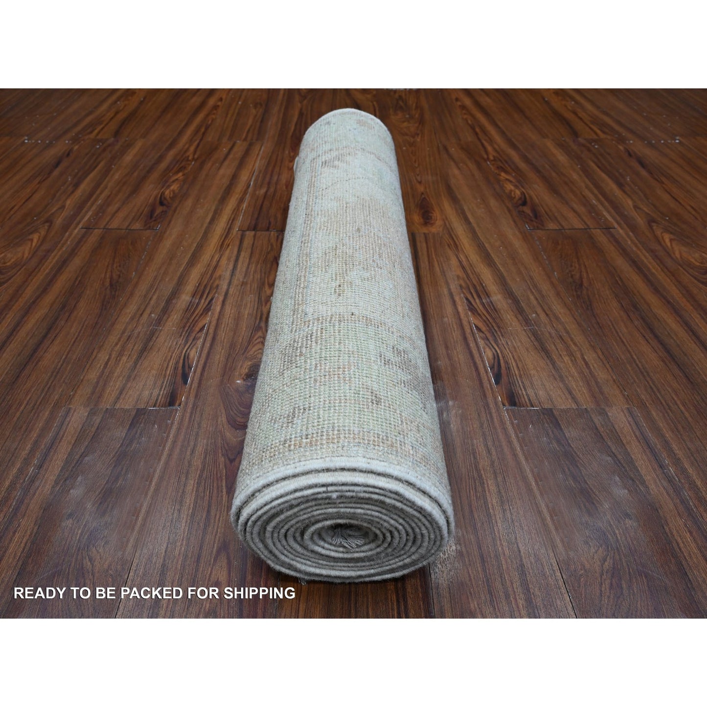2'9"X15'4" Timberwolf Gray Afghan Angora Oushak Xl Runner Oriental Rug