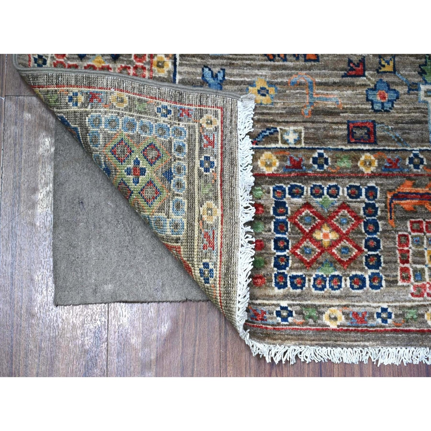 3'10"X5'9" Gray Ziegler Mahal Hand Knotted Vegetable Dyes Oriental Rug