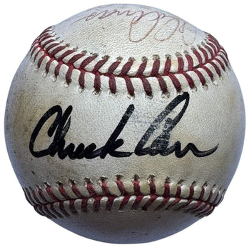 Chuck Carr Alex Arias Gary Sheffield Autographed Official National League Baseba