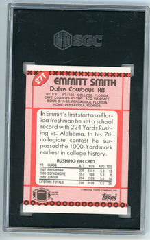 Emmitt Smith 1990 Topps Traded Card #27T Sgc 9