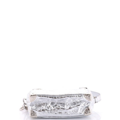 Louis Vuitton Soft Trunk Bag Crushed Metallic Calfskin Leather Mini