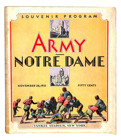 11/26/1932 Army Vs. Notre Dame College Program