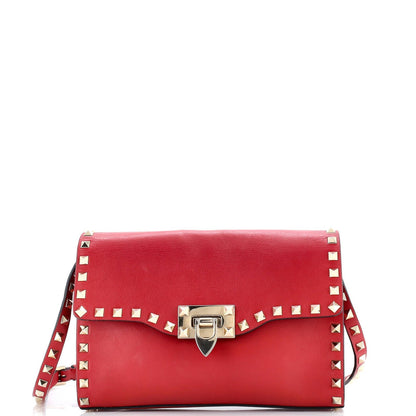 Valentino Garavani Rockstud Flip Lock Flap Bag Leather Medium