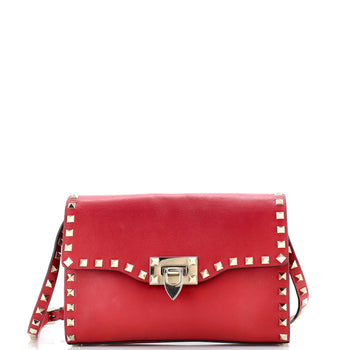 Valentino Garavani Rockstud Flip Lock Flap Bag Leather Medium