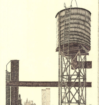 David Lingwood View From The Terrace Nyc Signed " Etching Contempor