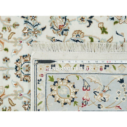 5'X8' Ivory Nain Design 250 Kpsi Natural Wool Hand Knotted Rug