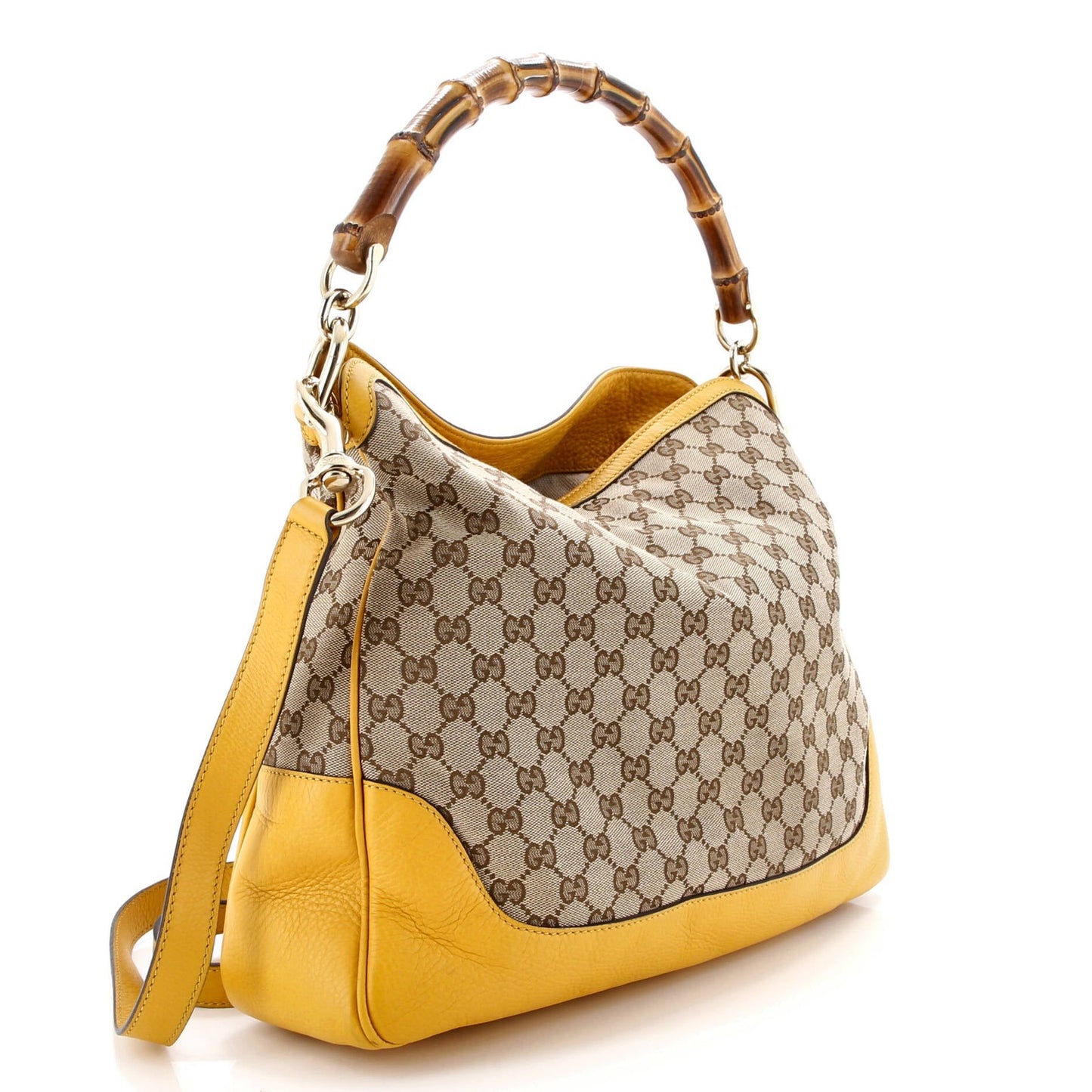 Gucci Diana Bamboo Shoulder Bag Gg Canvas Medium