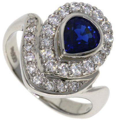 1.301ct Sapphire Diamond Ring Platinum PT900  8.7g