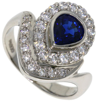 1.301ct Sapphire Diamond Ring Platinum PT900  8.7g