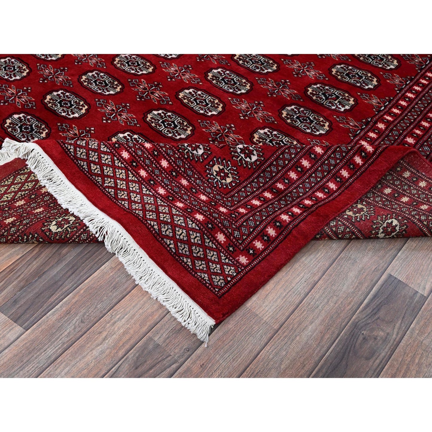 9'X11'9" Ruby Red Princess Bokara Hand Knotted Soft Wool Rug