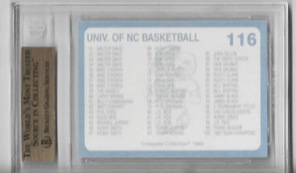 North Carolina 1989-90 Collegiate Collection #116 (Beckett 9 Mint) Card